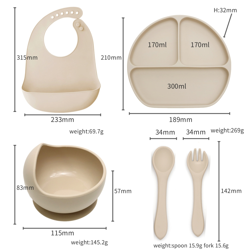 Set di 5 posate per bambini a  - Silicone Suction Bowl recensione e prezzo